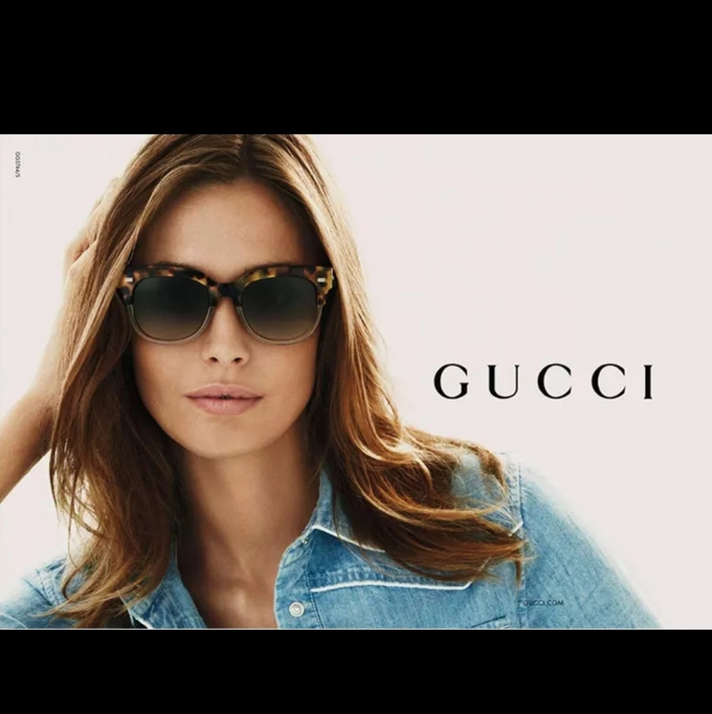 Gucci Women's Sunglasses Spotted Havana Oval Brown Gradient GG 3744/S 52-19-145